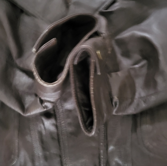 Wilson Leather Expert Brown Leather Bomber Biker Jacket Coat Men Extra Large XL - Picture 11 of 14